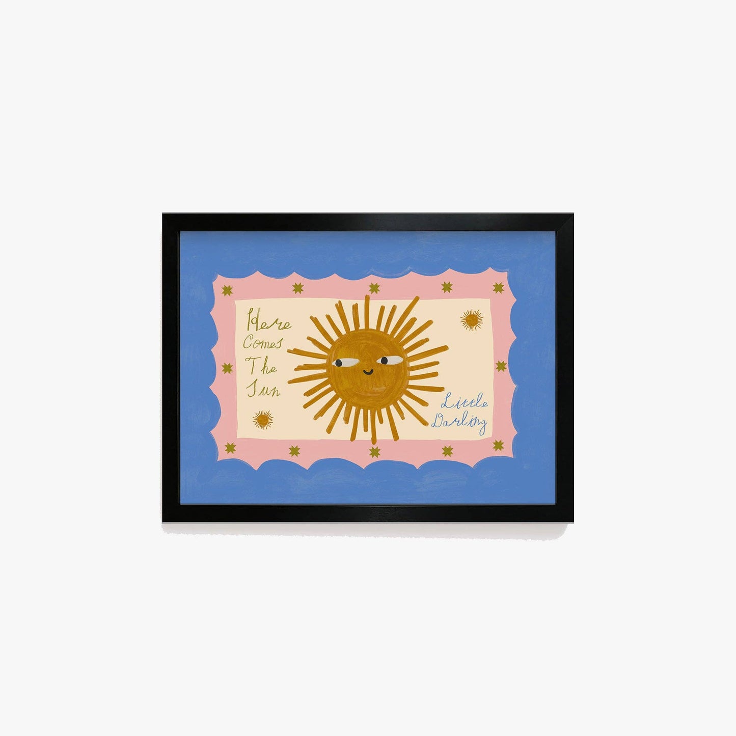 Lune Club - Here Comes The Sun Little Darling Poster: Blue & Pink, Unframed, A3