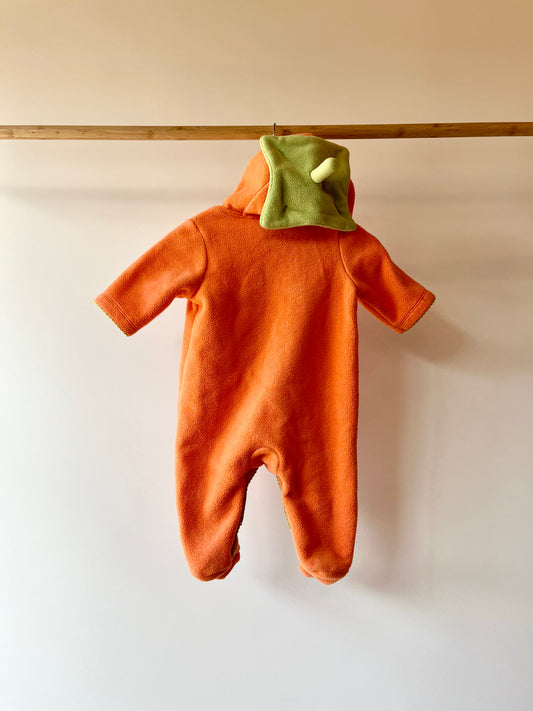 Preloved Old Navy, Pumpkin Fleece Pramsuit, 0 - 3 Months