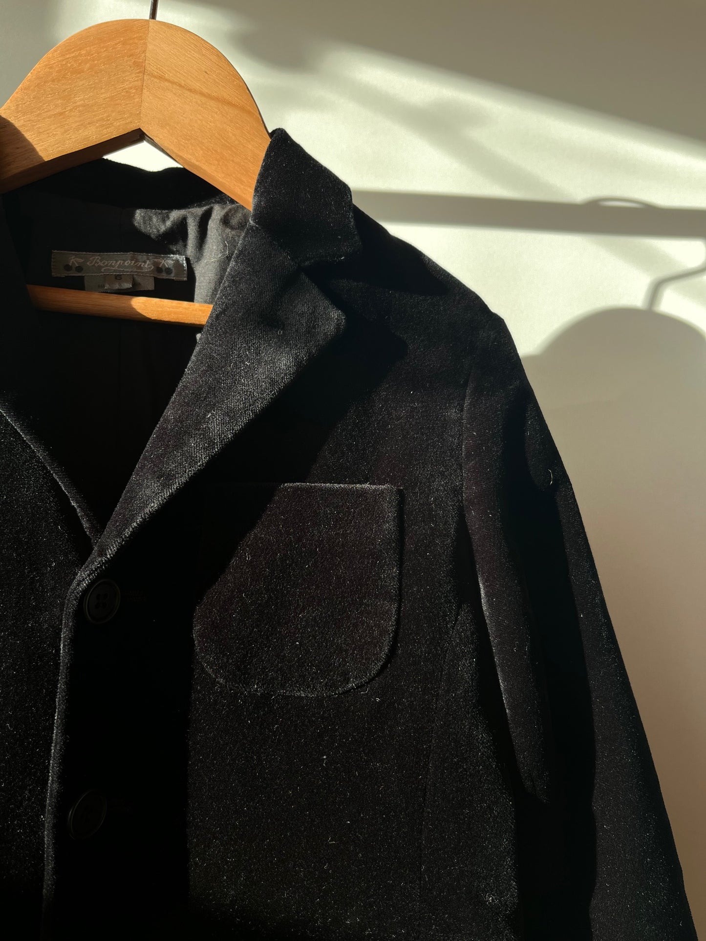 Preloved Bonpoint, Black Velvet Blazer, 4 - 6 years