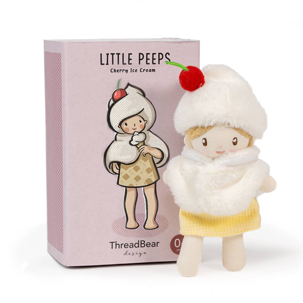 ThreadBear | Little Peeps Cherry Ice Cream | Matchbox doll 12cm