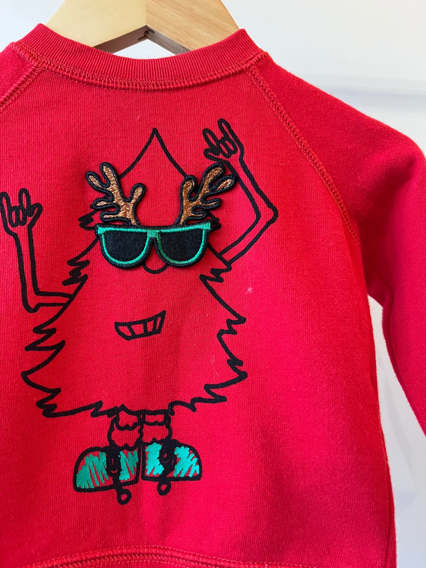 Preloved Stella McCartney, Red Christmas Tree Sweater, 6 - 9 Months