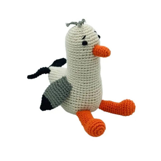 Best Years Fair Trade Organic Cotton Seagull Crochet Baby Rattle