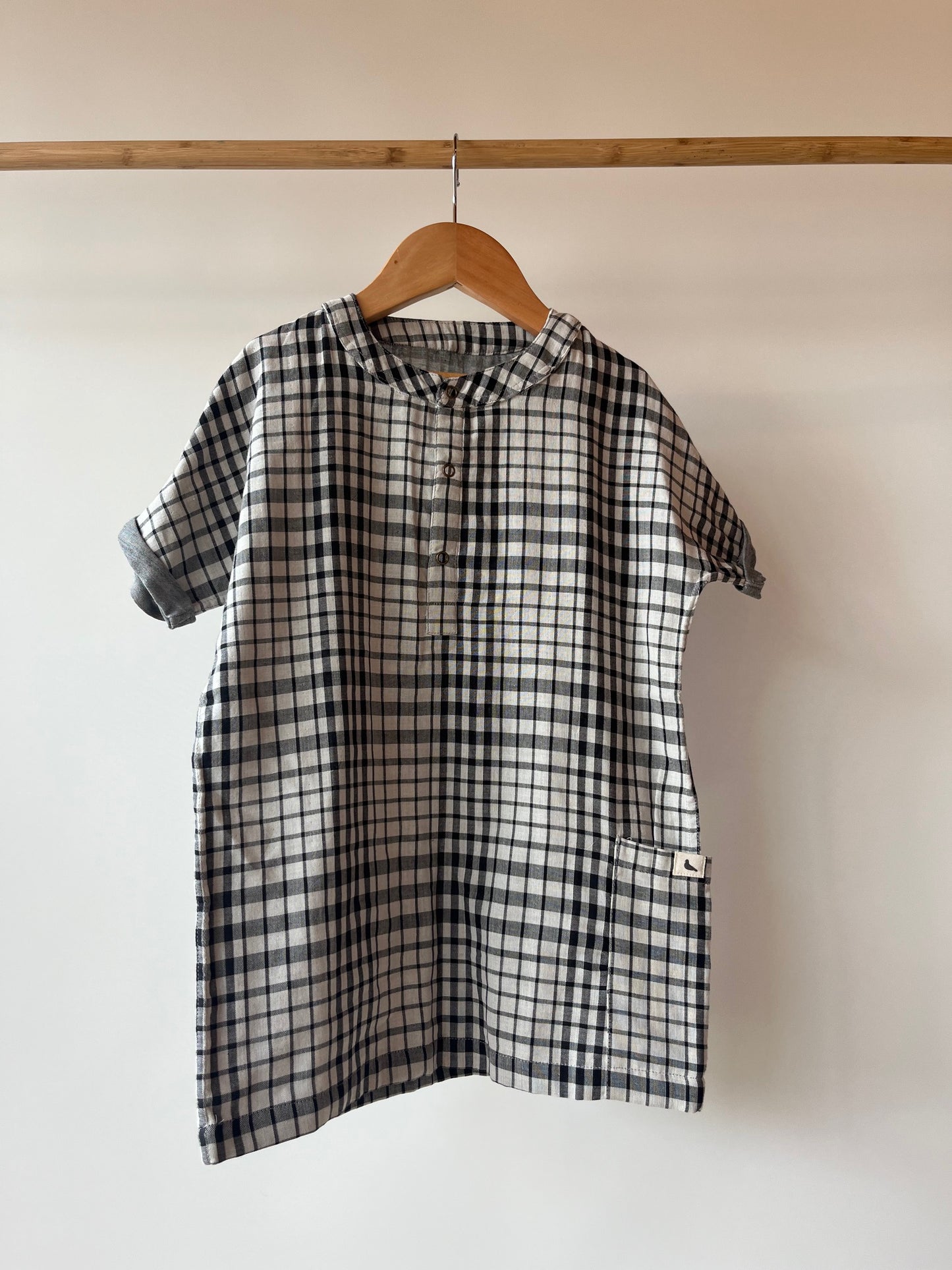Preloved Turtledove, Black and White Checked Shirt, 5 - 6 Years