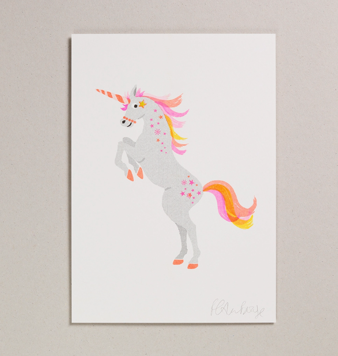 Petra Boase, Unicorn, A4 Risograph Art Print