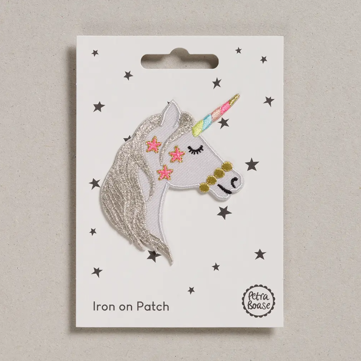 Unicorn Head Iron-On Embroidered Patch