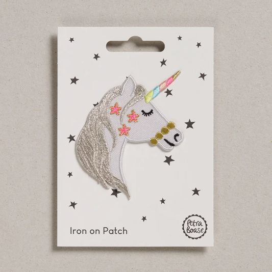 Unicorn Head Iron-On Embroidered Patch