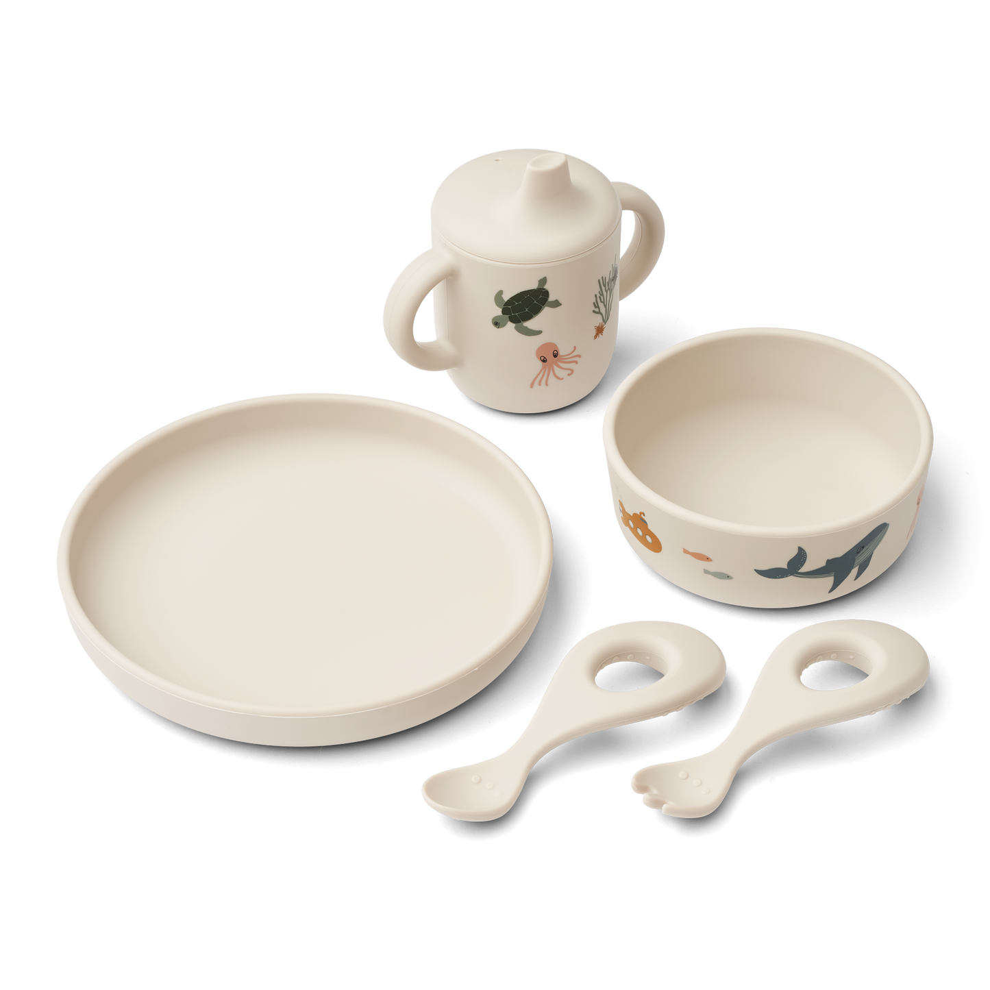 Liewood, Ryle Baby Tableware Set in Sea Creatures Print