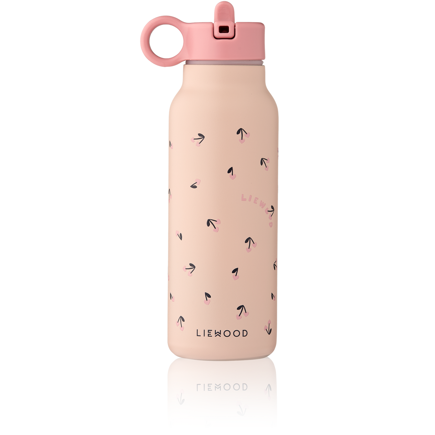 Liewood, Falk Stainless Steel Reusable Water Bottle, 350 ml in Mini Cherry Heart