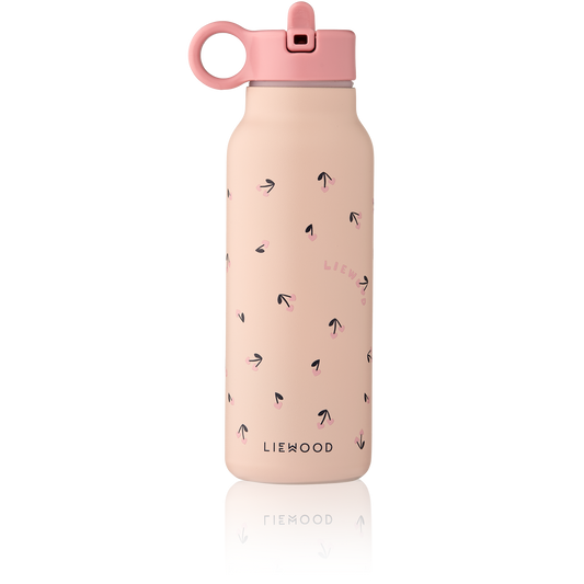 Liewood, Falk Stainless Steel Reusable Water Bottle, 350 ml in Mini Cherry Heart