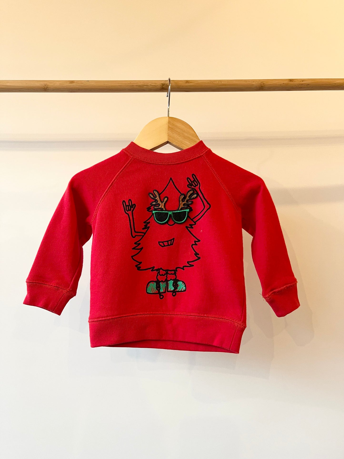 Preloved Stella McCartney, Red Christmas Tree Sweater, 6 - 9 Months