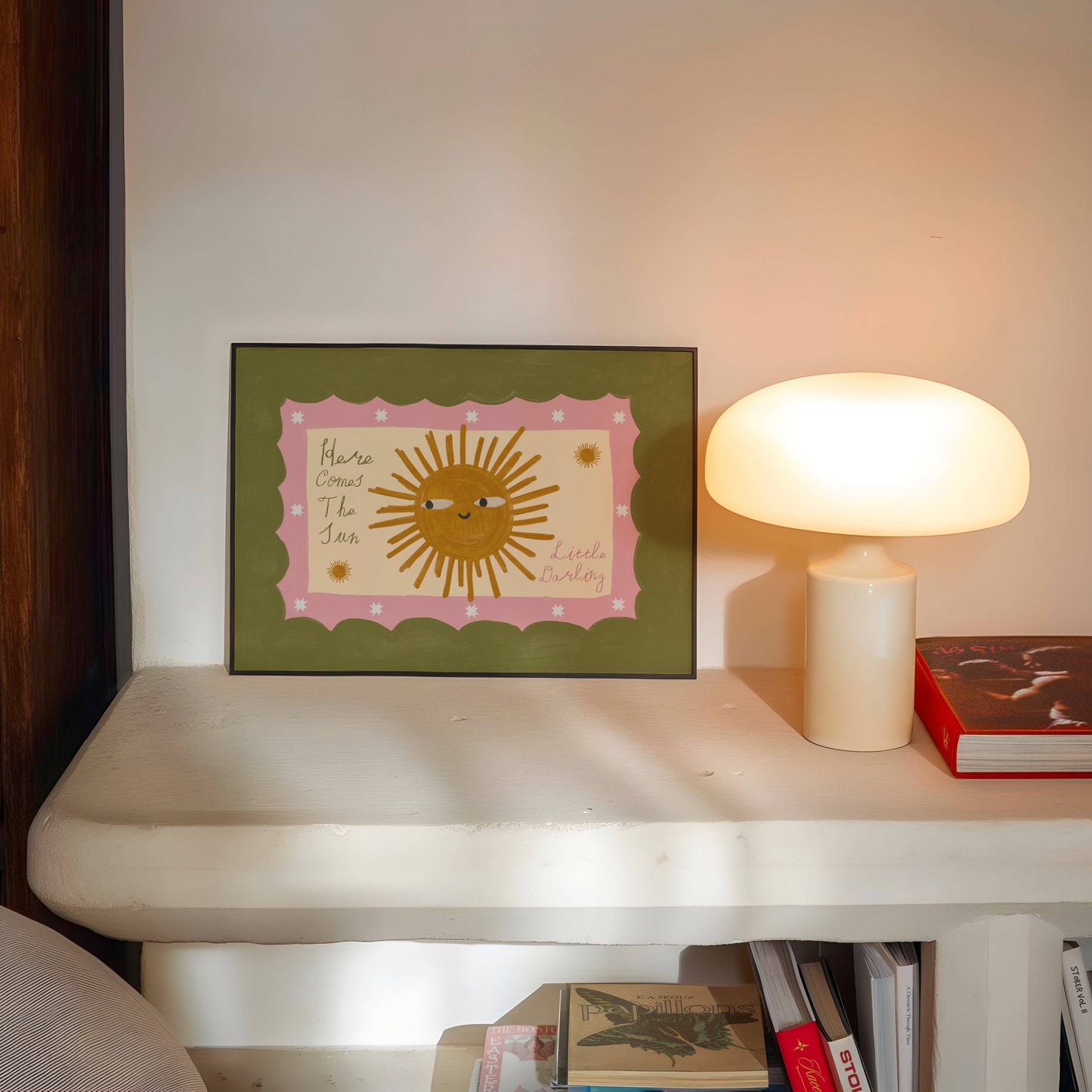 Lune Club - Here Comes The Sun Little Darling Poster: Blue & Pink, Unframed, A3
