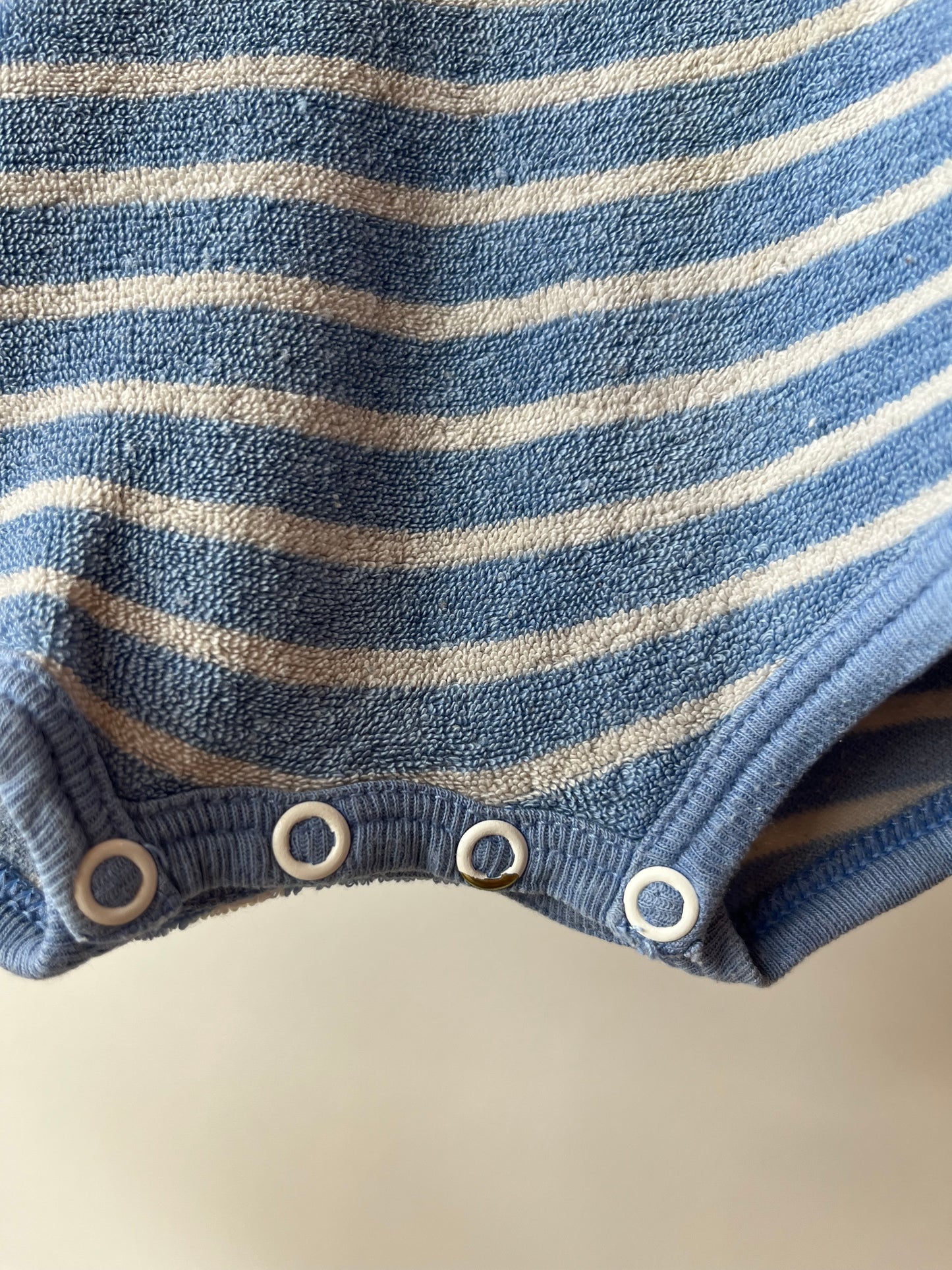 Preloved Gap, Blue and White Stripe Towelling Romper, 12 - 18 Months
