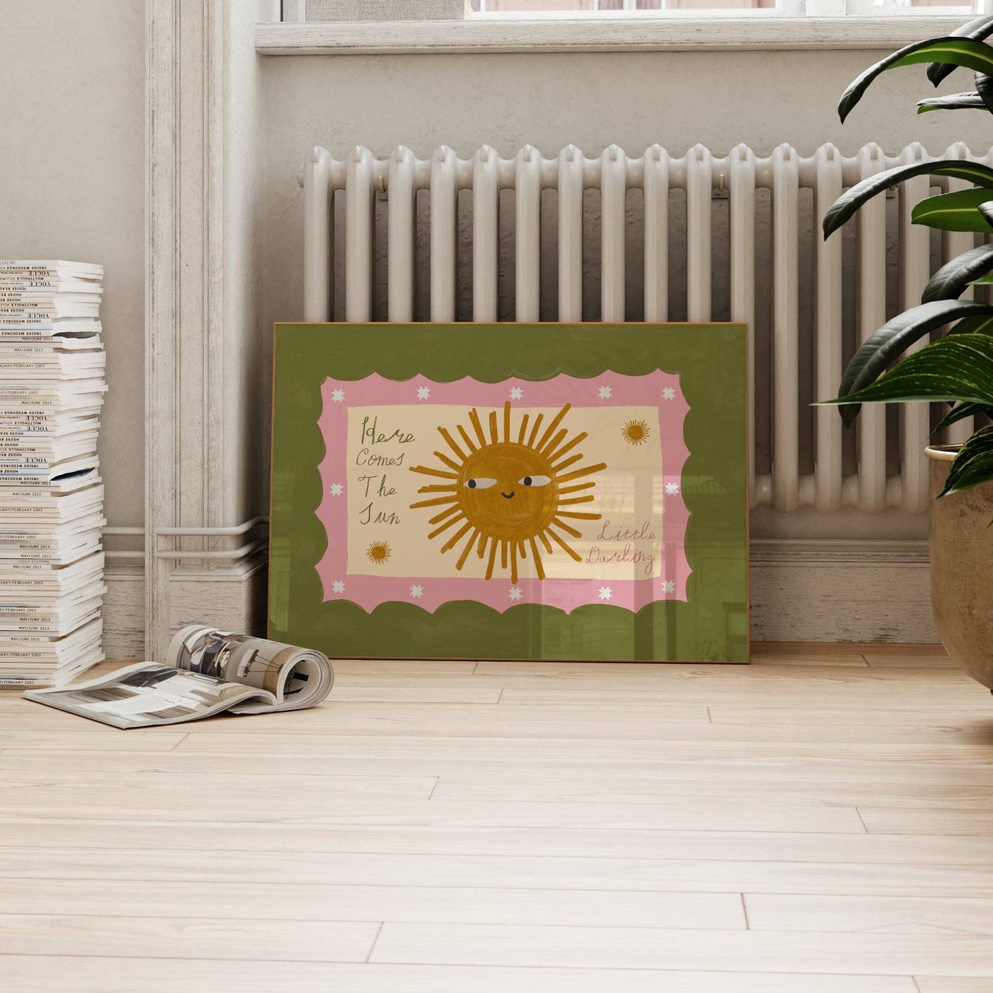 Lune Club - Here Comes The Sun Little Darling Poster: Blue & Pink, Unframed, A3
