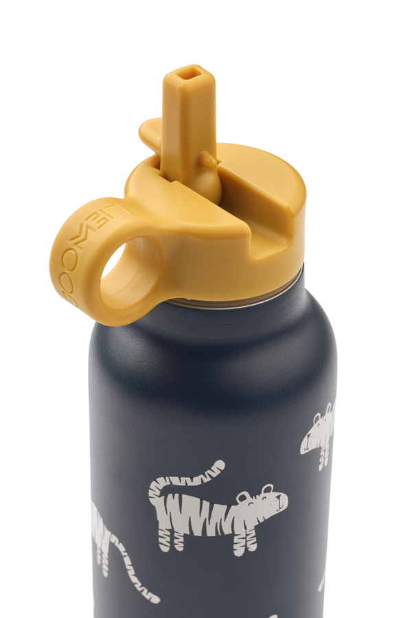 Liewood, Falk Reusable Stainless Steel Water Bottle, 500 ml in Tiger Print