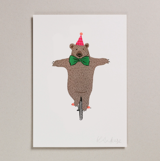 Petra Boase, Circus Bear, A4 Risograph Art Print