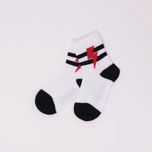 Red Lightning Bolt Sporty Socks