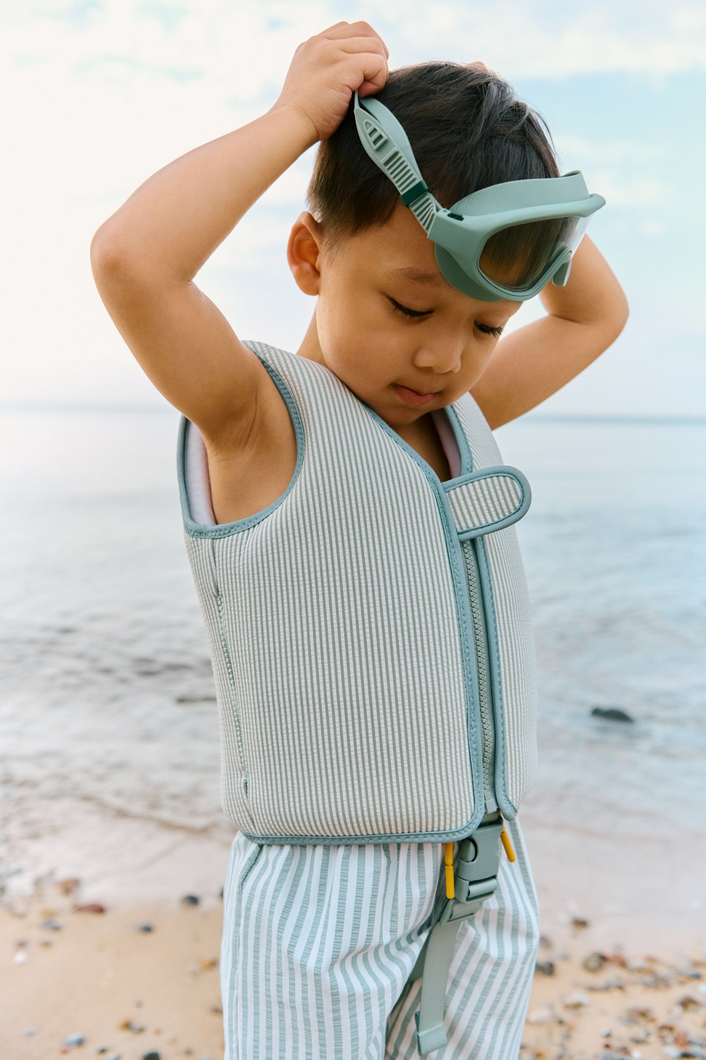 Dove Seersucker Swim Vest