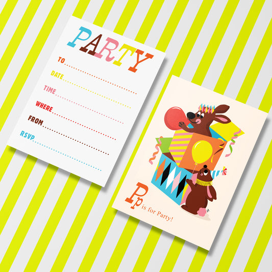 P is for Party Invitations