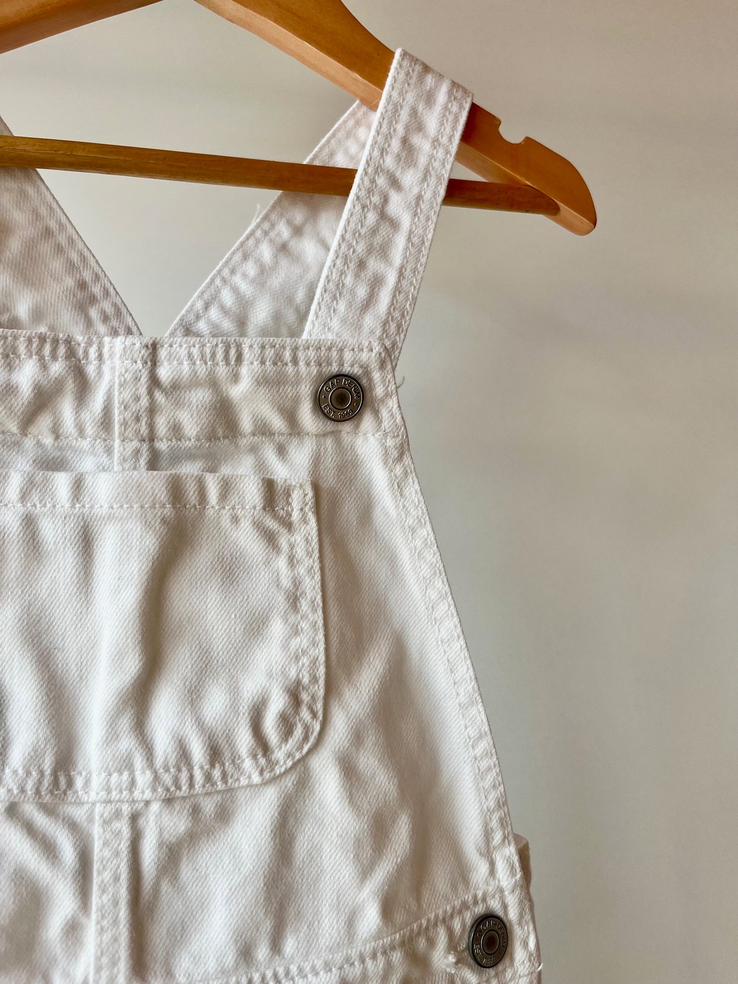 Gap, White Denim Dungarees, 2 - 3 Years