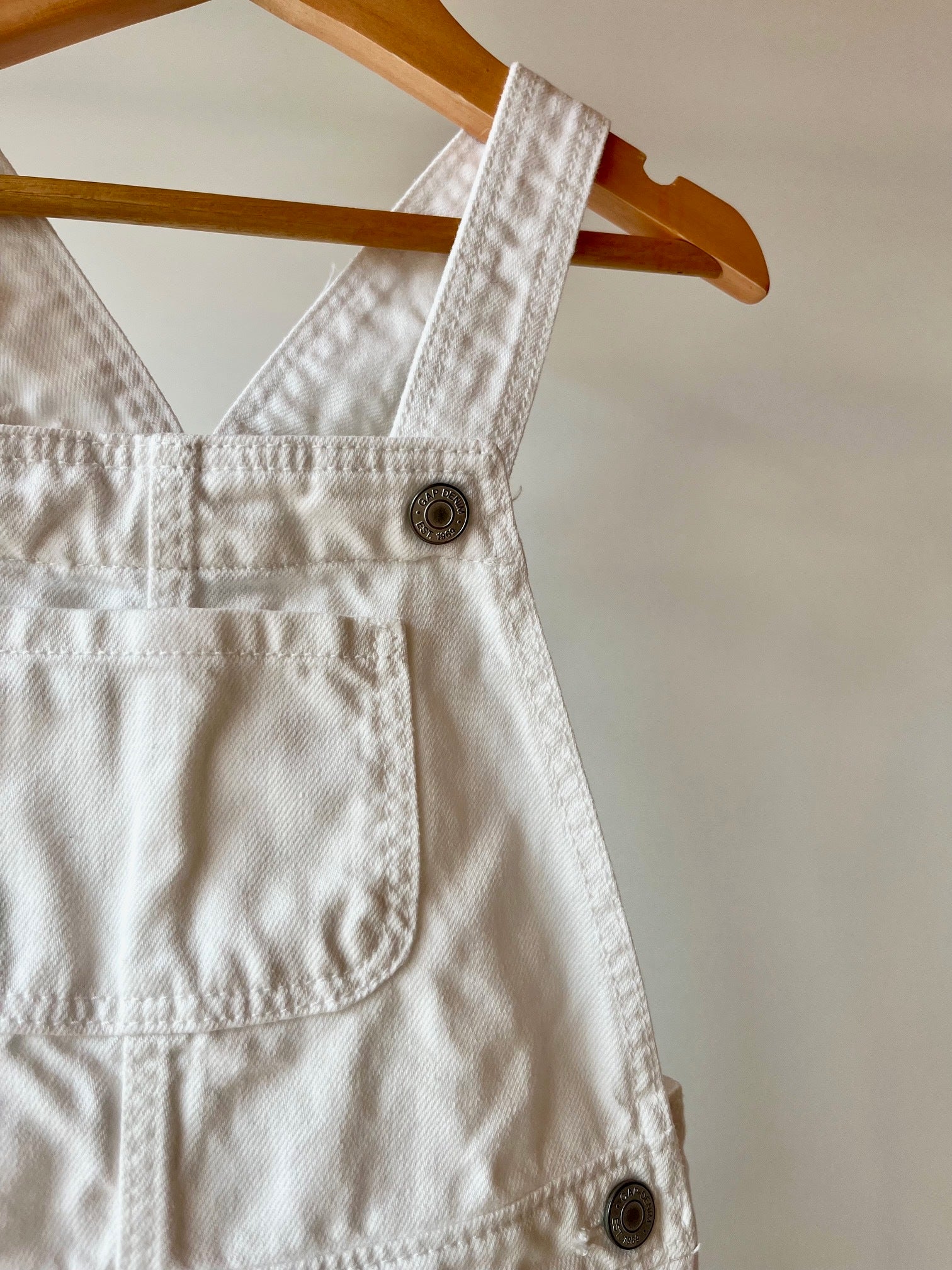 Gap, White Denim Dungarees, 2 - 3 Years