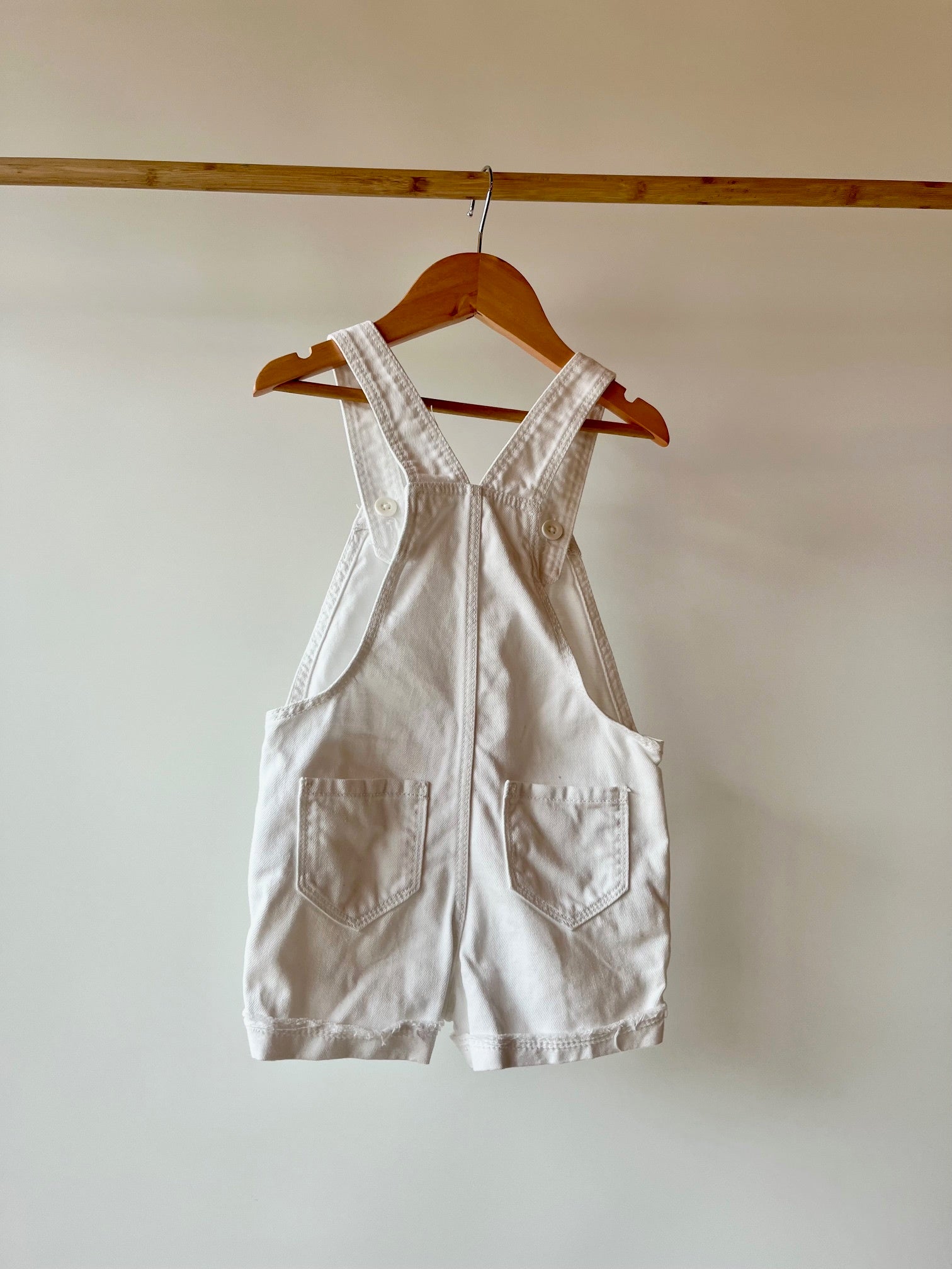 Gap, White Denim Dungarees, 2 - 3 Years