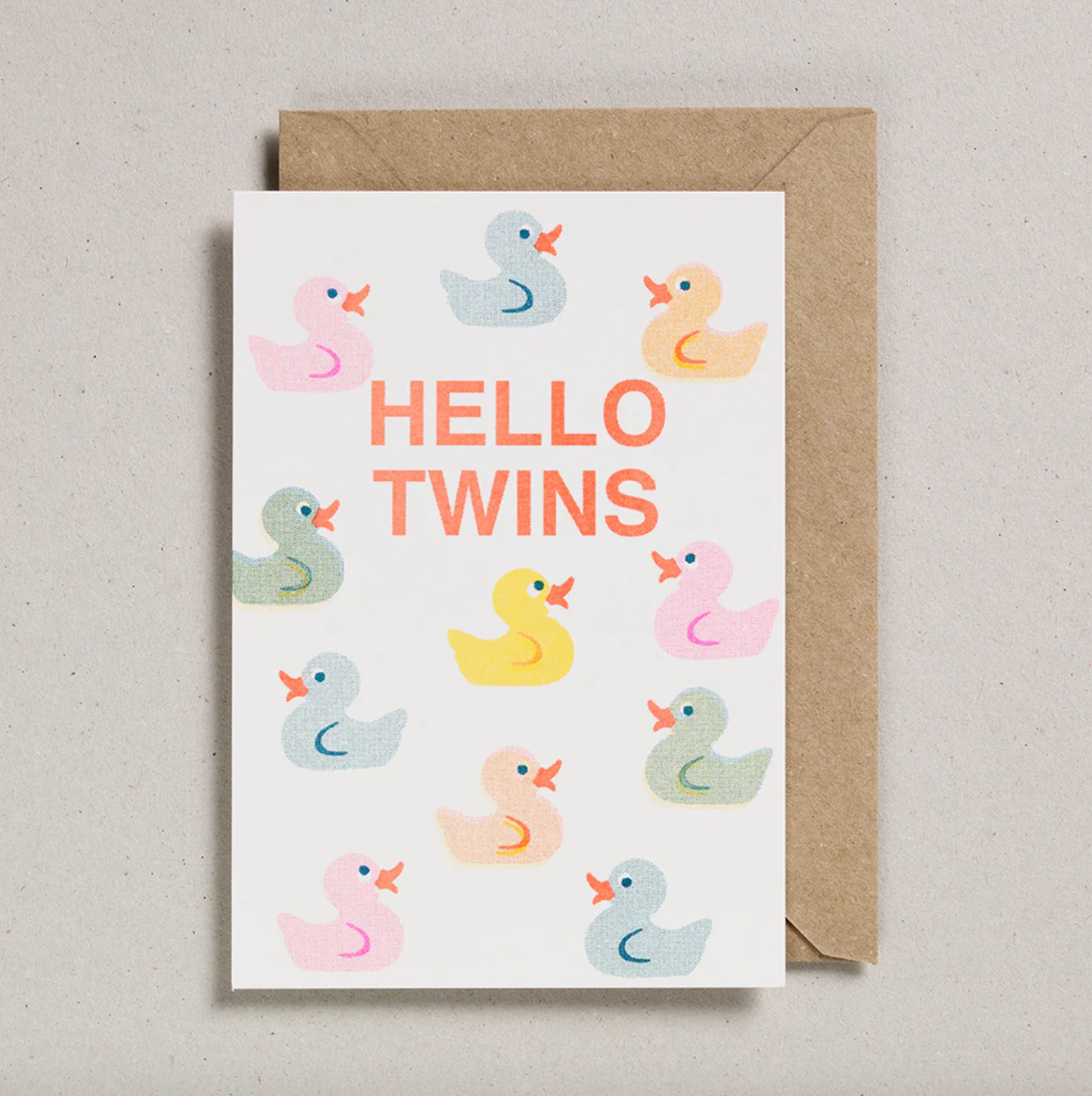 Hello Twins New Baby Card