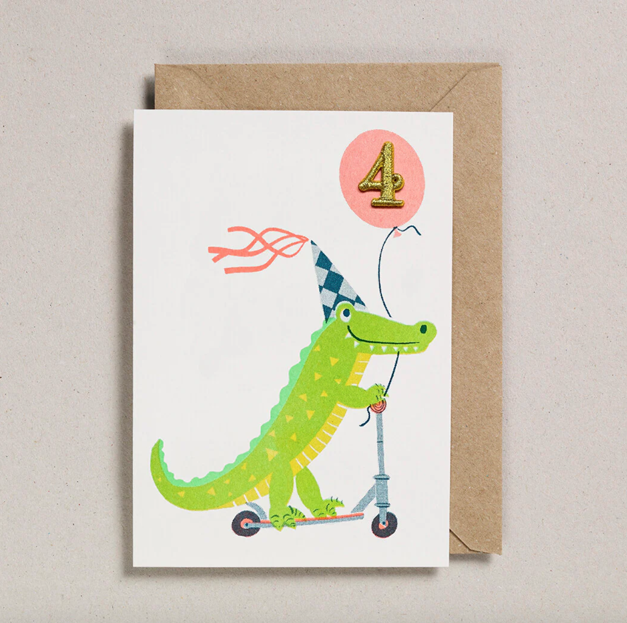 Confetti Pets Age 4 Croc Birthday Card