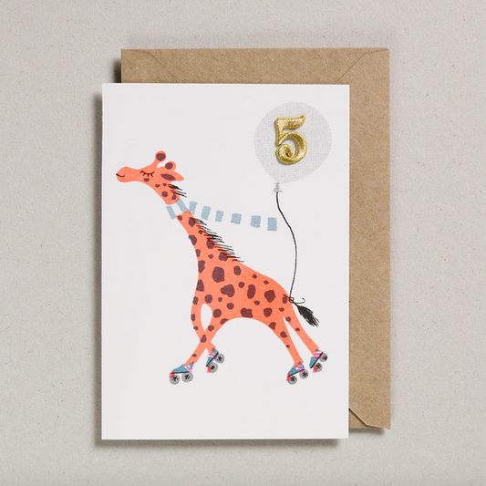 Petra Boase Cards Confetti Pets Age 5 Giraffe Birthday Card