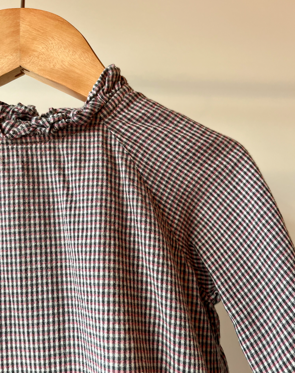 Caramel, Pink and Grey Gingham Blouse, 12 - 18 Months