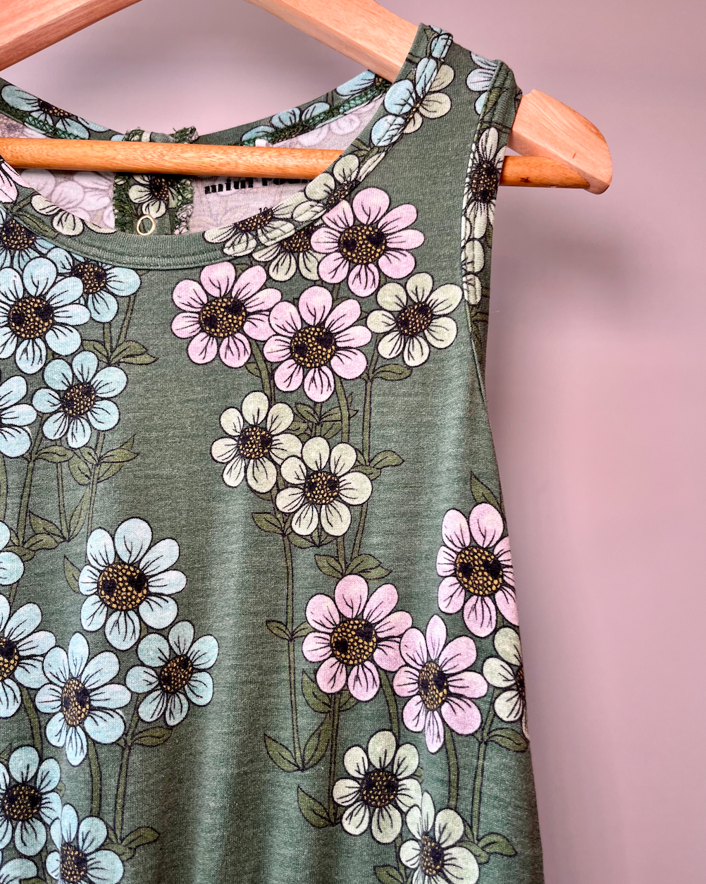 Mini Rodini, Green Happy Daisy Playsuit, 4 - 5 Years