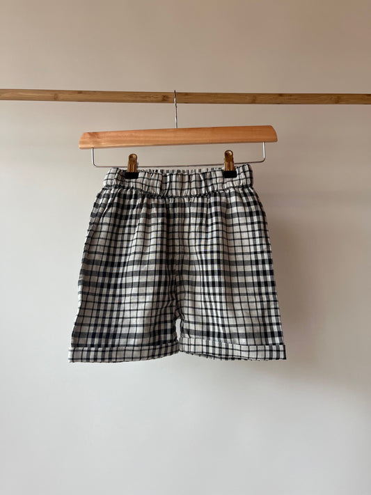 Turtledove, Black and White Checked Shorts, 5 - 6 Years