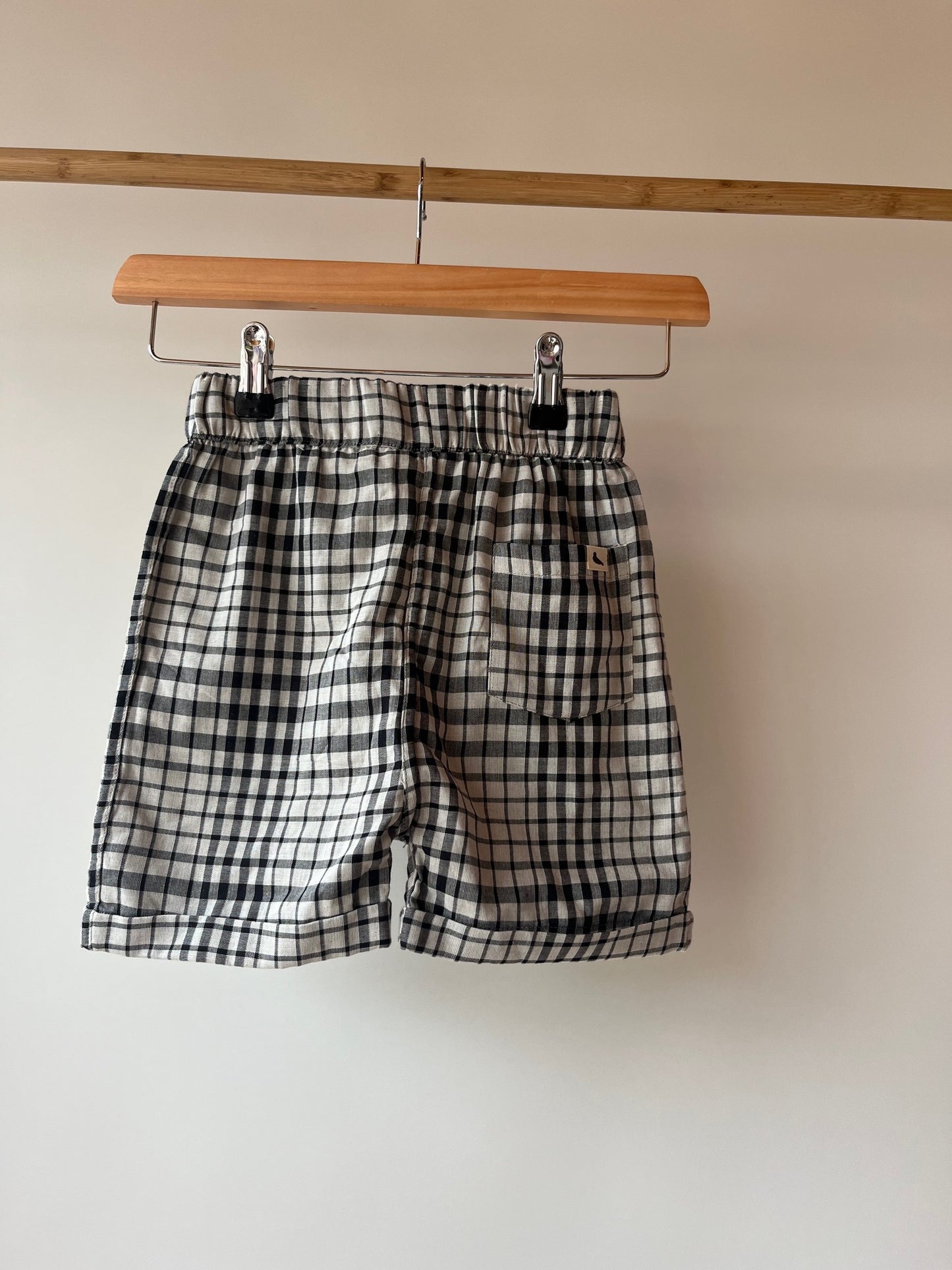 Turtledove, Black and White Checked Shorts, 5 - 6 Years