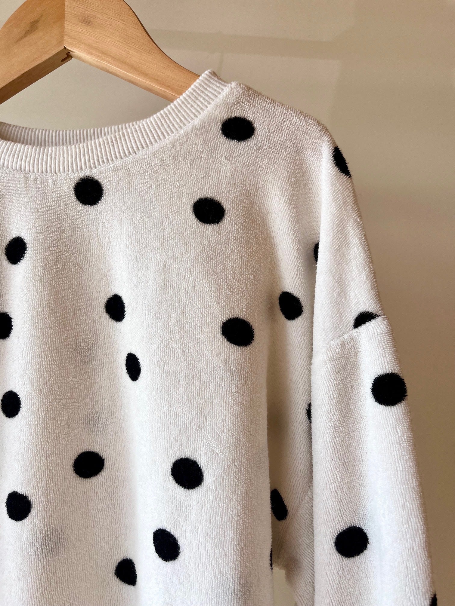 Another Fox, White Sweater with Black Polka Dots, 7 - 8 Years