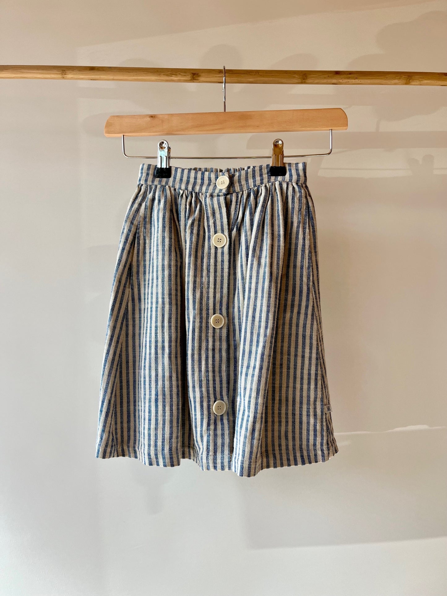 Repose AMS, Blue and Cream Striped Midi-Skirt, 4 - 5 Years