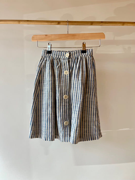 Repose AMS, Blue and Cream Striped Midi-Skirt, 4 - 5 Years