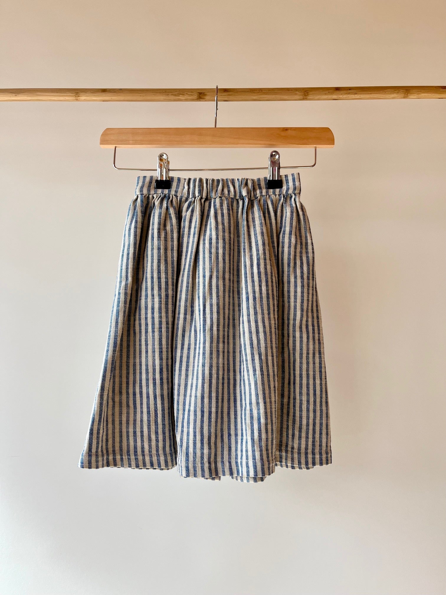 Repose AMS, Blue and Cream Striped Midi-Skirt, 4 - 5 Years
