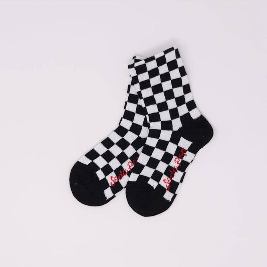 Black and White Checkerboard Socks