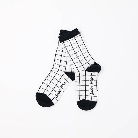 Black and White Mono Grid Socks
