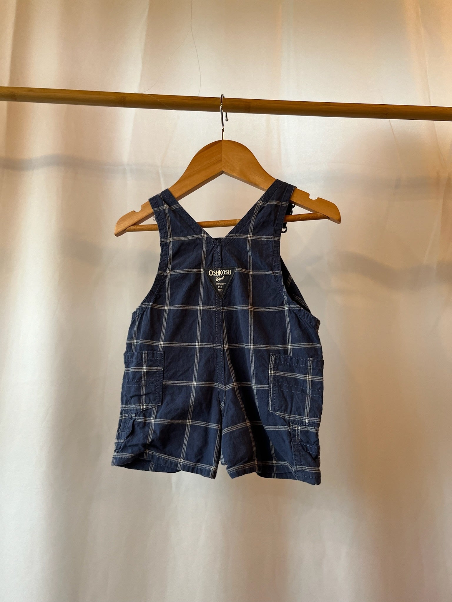 Oshkosh Navy Plaid Dungarees