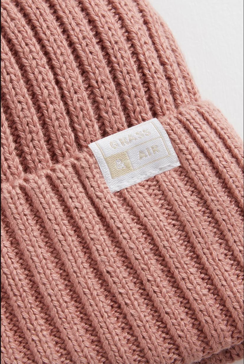 Grass & Air, Rose Beanie Hat (6 - 10 years)