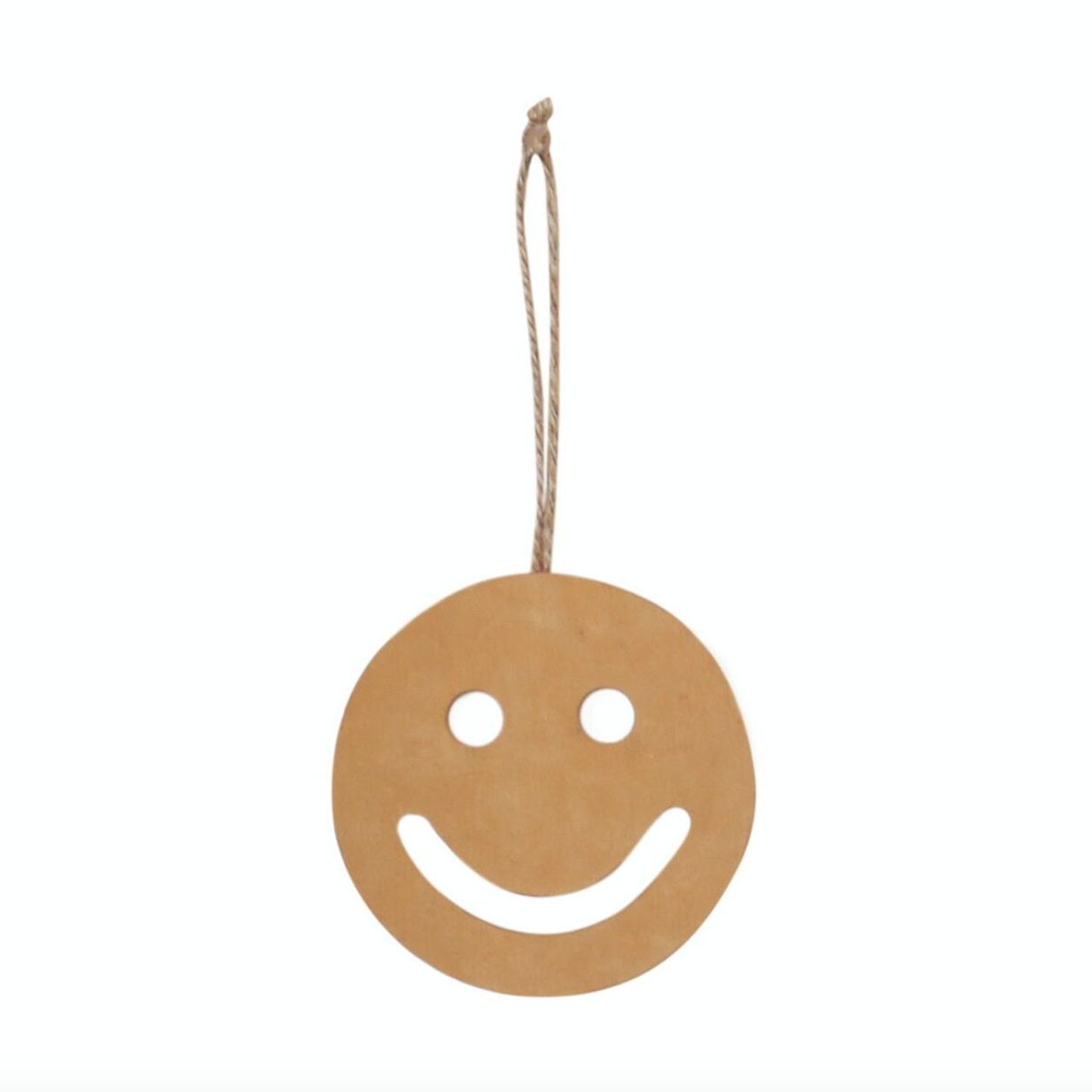 Smiley Face Leather Ornament