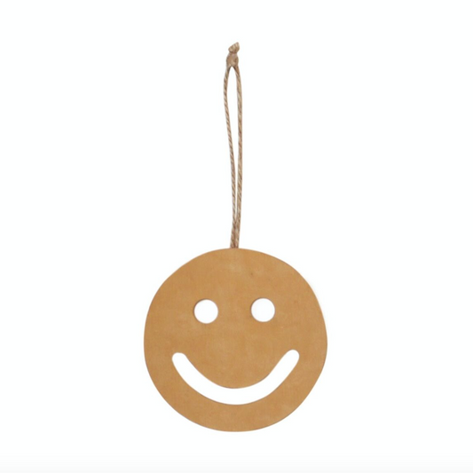 Smiley Face Leather Ornament