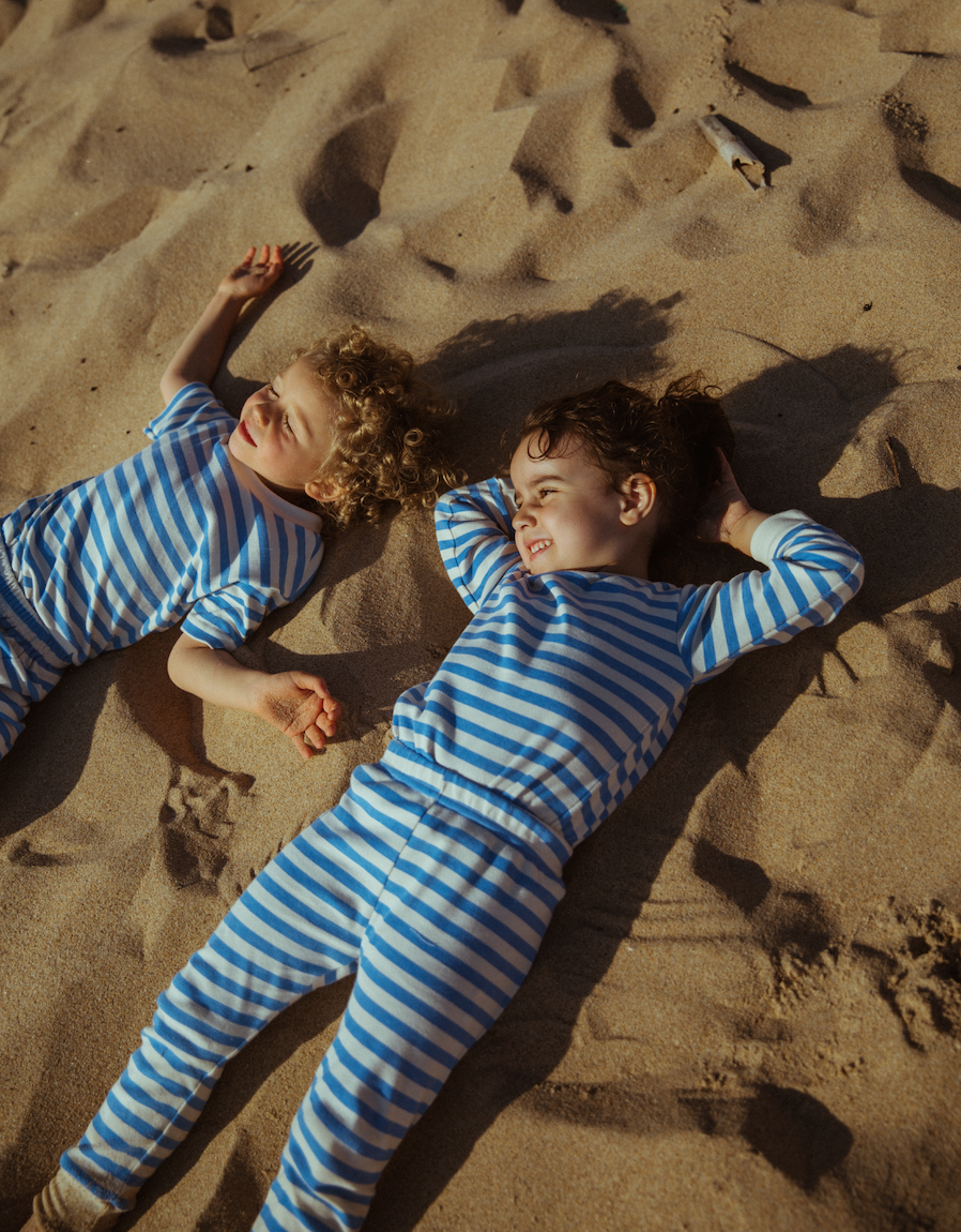 Sleepy Doe Organic Cotton Marina Blue Breton Stripe Pyjama Set