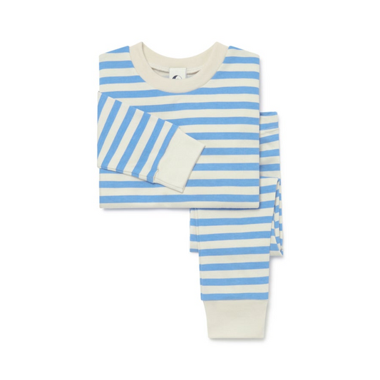 Sleepy Doe Organic Cotton Marina Blue Breton Stripe Pyjama Set