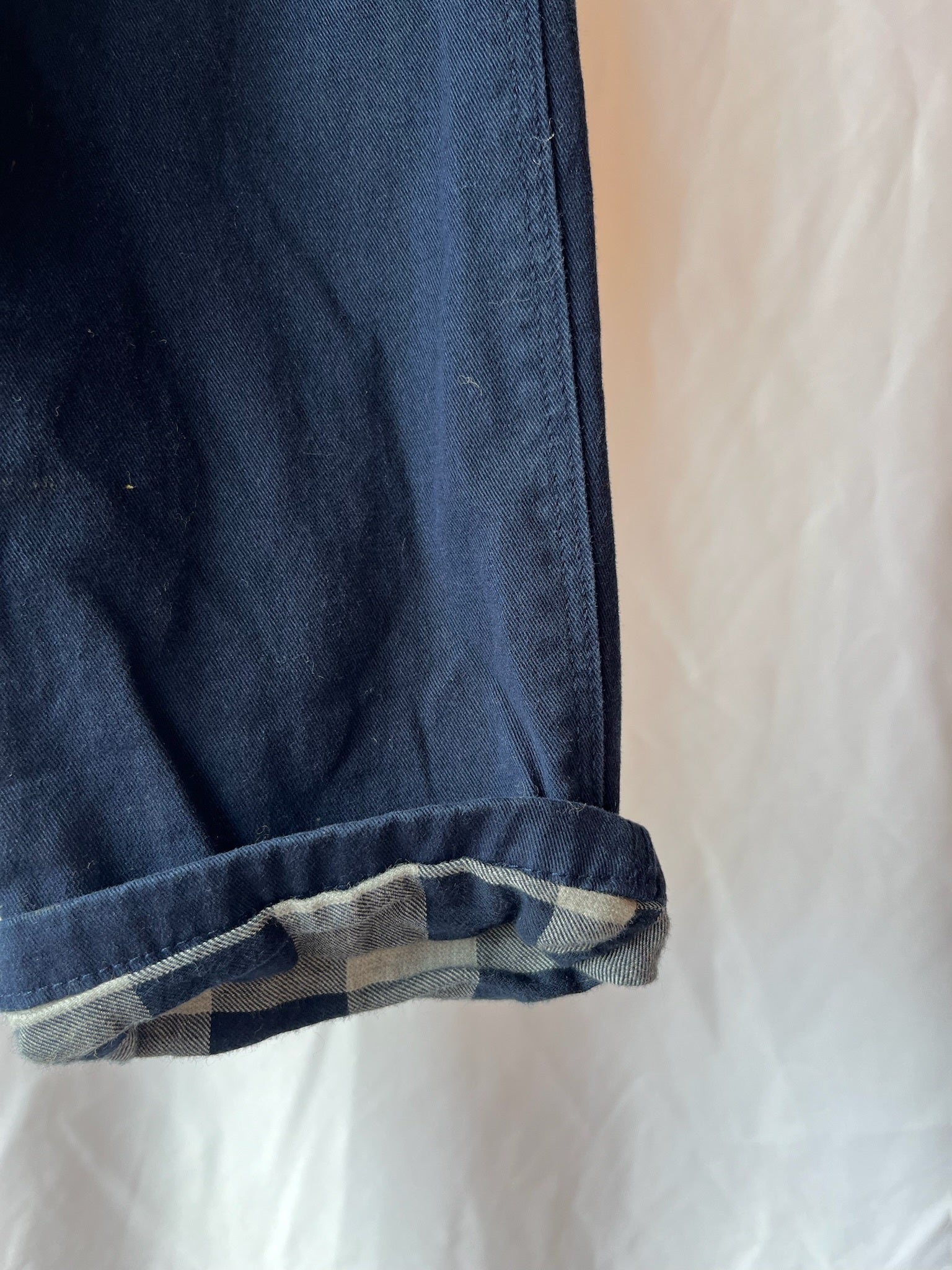 Gap, Navy Trousers with Check Lining, 5 - 6 Years