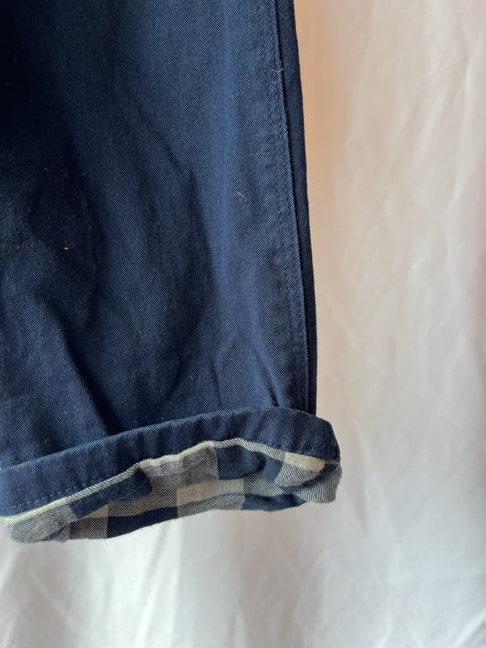 Gap, Navy Trousers with Check Lining, 5 - 6 Years