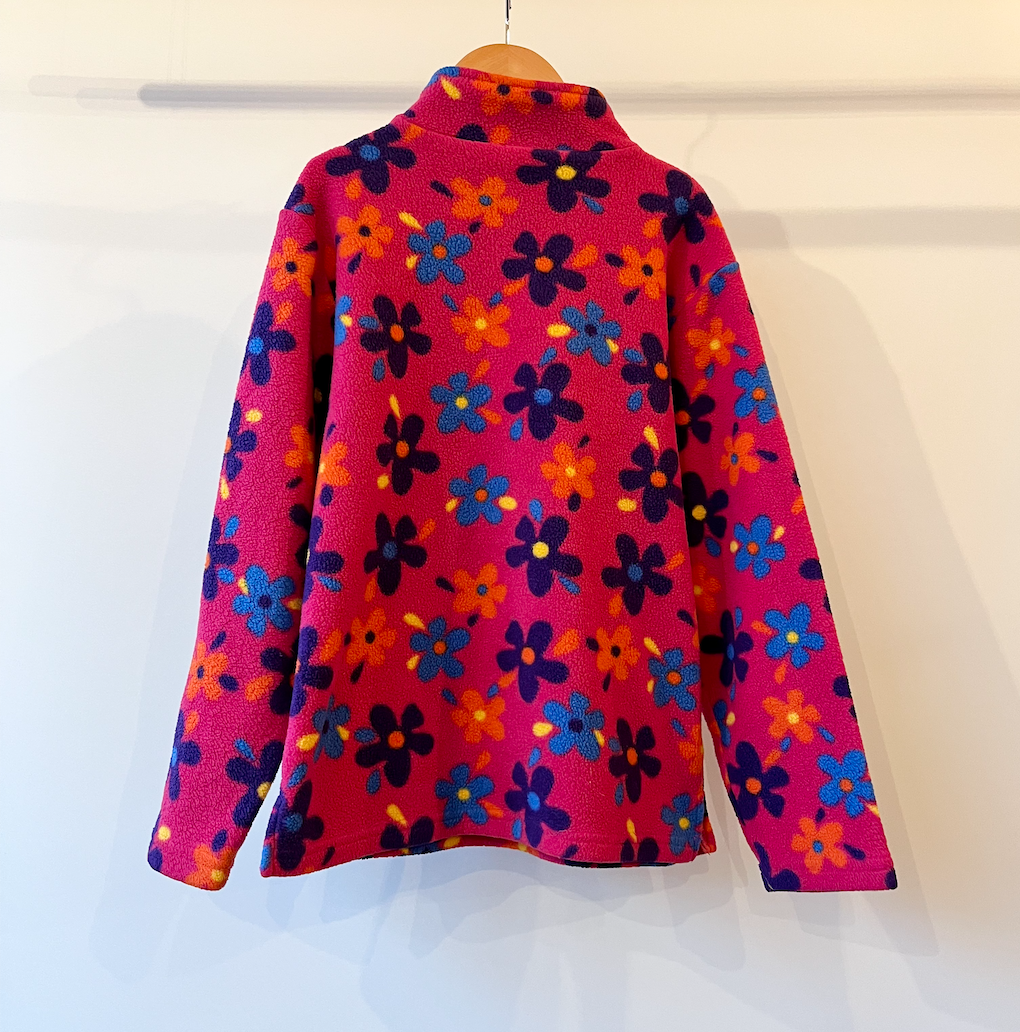 Heart & Flowers, Vintage Pink Floral Fleece, 7 - 8 Years