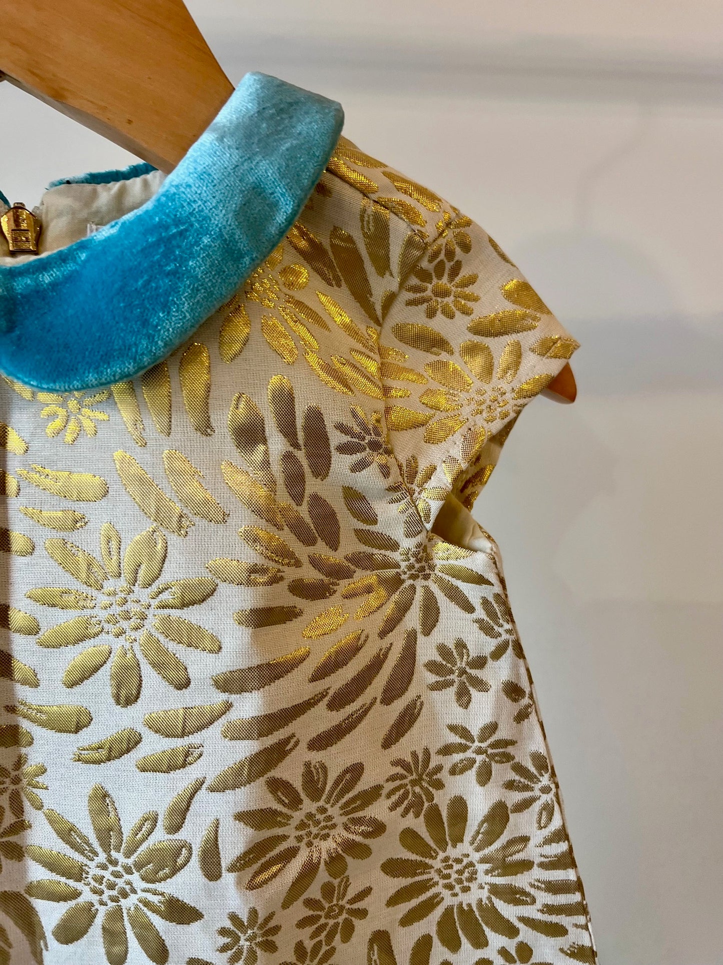 Margherite, Gold and Cream Brocade Party Dress, 6 - 9 Months