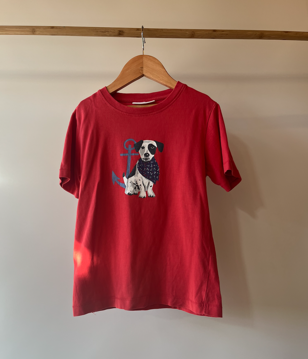 Little White Company, Red Nautical Dog T-Shirt, 5 - 6 Years