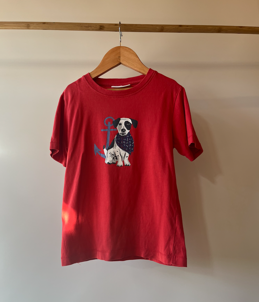 Little White Company, Red Nautical Dog T-Shirt, 5 - 6 Years
